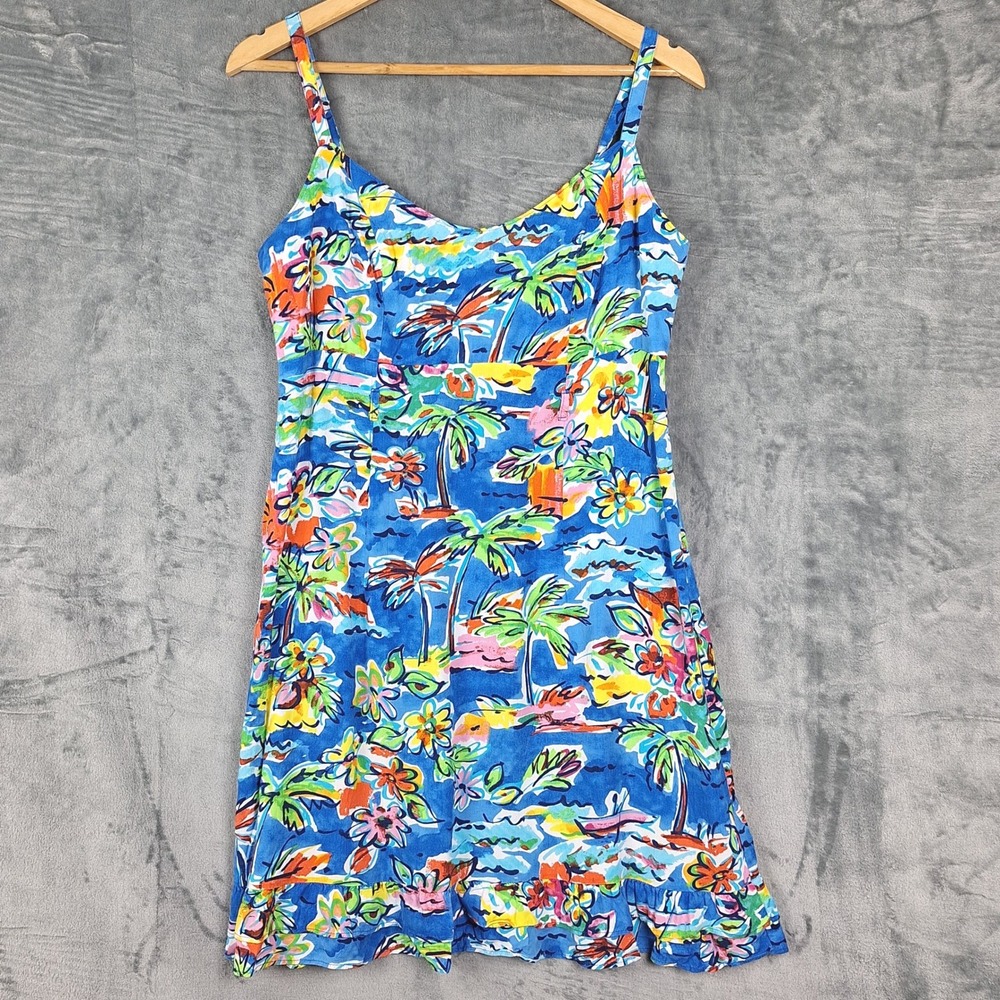 Vintage Jams World Dress Medium Babydoll Tropical Hawaiian Floral‎ Beach Resort
